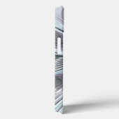 Elegance Modernes Blue Grau Weiß Fraktal Blume Case-Mate iPhone Hülle (Rückseite / Rechts)