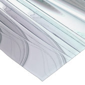 Elegance Modernes Blue Grau Weiß Fraktal Blume Kurzer Tischläufer (Ecke)