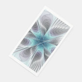 Elegance Modernes Blue Grau Weiß Fraktal Blume Serviette (Ecke)