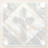 Elegance Monochrome Keramik Muster Gilded Touchs Glasuntersetzer (Rückseite)