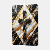 Elegance Monochrome Keramik Muster Gilded Touchs Ornament Aus Metall (Vorderseite links)