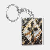 Elegance Monochrome Keramik Muster Gilded Touchs Schlüsselanhänger (Vorderseite links)