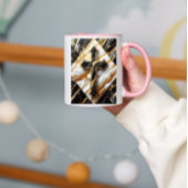 Elegance Monochrome Keramik Muster Gilded Touchs Tasse