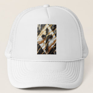 Elegance Monochrome Keramik Muster Gilded Touchs Truckerkappe