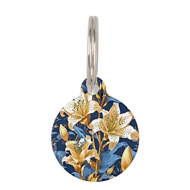 Elegance neu definiert: HandGezeichnet Lily Artwor Haustiermarke (Vorderseite)