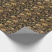 Elegance neu definiert: Schwarz und Gold Floral Fl Geschenkpapier (Ecke)