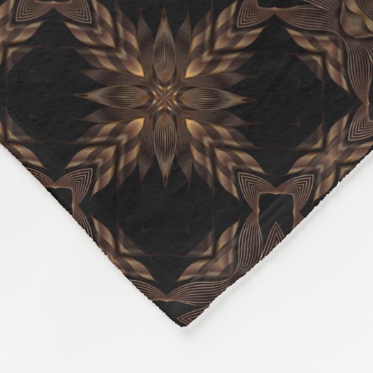Elegance Noir Brown & Black Muster Fleecedecke (Ecke)