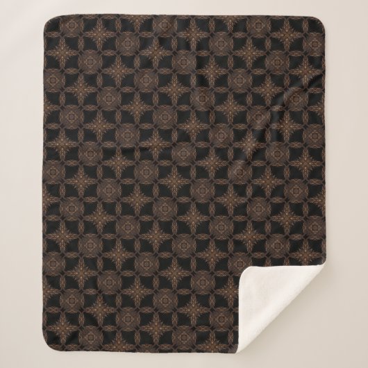 Elegance Noir Brown & Black Muster Sherpadecke (Vorderseite)