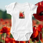 Elegance of Nature: Poppy and Hummingbird Harmony Baby Strampler