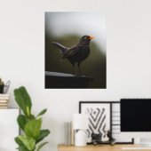 Elegance of the Common Blackbird Fine Art Poster (Heimbüro)