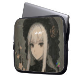 Elegance of the Midnight Blossom Maiden Laptopschutzhülle (Vorderseite Links)