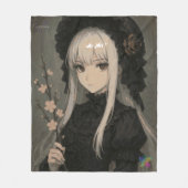 Elegance of the Midnight Blossom Maiden Standard Fleecedecke (Vorderseite)