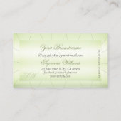 Elegance Pastel Green mit Diamonds und Monogram Visitenkarte (Rückseite)
