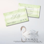 Elegance Pastel Green mit Diamonds und Monogram Visitenkarte