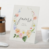 Elegance Pink Boho Blumenfavoriten Zeichen Sockelschild (In SItu)