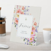 Elegance Pink Boho Blumenfavoriten Zeichen Sockelschild (In SItu)