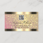 Elegance Pink Lilac Gold Glitzer Logo und QR Code Visitenkarte (Rückseite)
