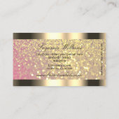 Elegance Pink Lilac Golden Glitzer mit Initialen Visitenkarte (Rückseite)