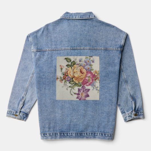 Elegance: Porzellan Inspiriert Jean Jacket Jeansjacke (Rückseite)
