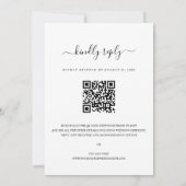 Elegance QR Code UAWG Calligraphy Script Wedding Einladung (Rückseite)
