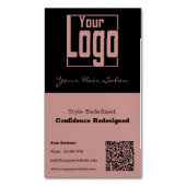 Elegance Redefined Beruflich Hair Salon QR Code Magnetische Visitenkarte (Vorderseite Vertikal)
