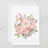 Elegance rosa Blüte mit Foto Hochzeit Einladung (Rückseite)