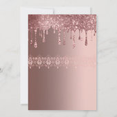 Elegance Rose Gold Tropfen 16 . Geburtstag Einladung (Rückseite)