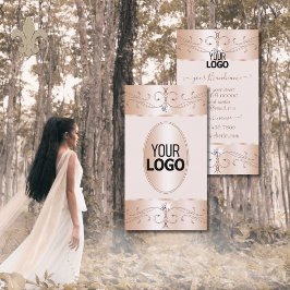 Elegance Rose Gold Verzierte Ornamente Logo hinzuf Visitenkarte