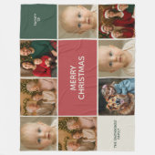 elegance Sage 8 Photos collage merry Christmas Fleecedecke (Vorderseite)