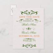 Elegance - Save the Date Ankündigungspostkarte (Vorne/Hinten)