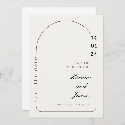 Elegance Save the Date Einladung (Vorne/Hinten)