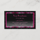 Elegance Schimmery Pink Black Ombre mit Monogram Visitenkarte (Rückseite)