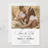 Elegance Script 2 Foto Hochzeit Save The Date (Rückseite)