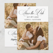 Elegance Script 2 Photo Wedding Save The Date (Vorne/Hinten)