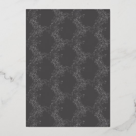 Elegance Subtle Real Gold Wreath Monogram Wedding Folieneinladung (Rückseite)