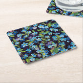 Elegance Vergessen-Me-Nicht-Blumenmuster Rechteckiger Pappuntersetzer (angewinkelt)