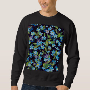 Elegance Vergessen-Me-Nicht-Blumenmuster Sweatshirt