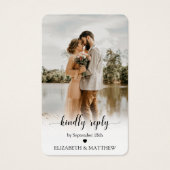 Elegance Wedding Website QR Code Foto RSVP Card (Vorderseite)