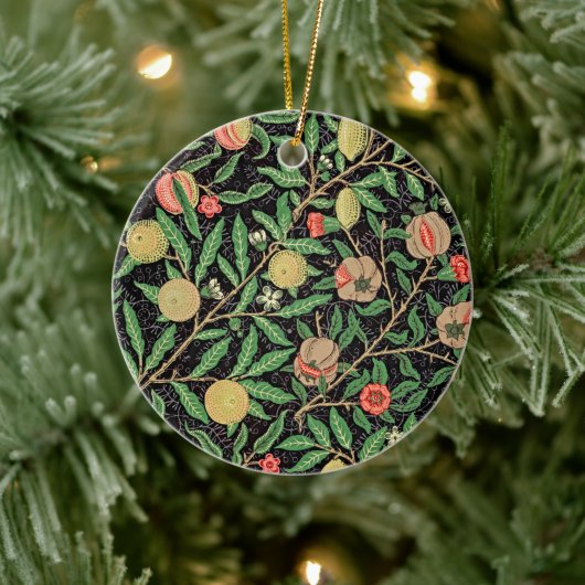 Elegance Wiederbelebt: William Morris Fruchtmuster Keramik Ornament (Baum)