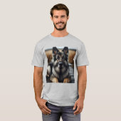 Elegancia Canina: Pastor Alemán Gris T-Shirt (Vorne ganz)
