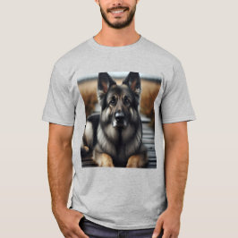 Elegancia Canina: Pastor Alemán Gris T-Shirt
