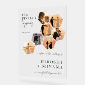 Elegand Calligraphy Custom Foto Wedding Acrylschild (Winkel)
