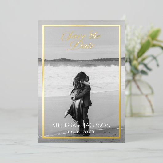 Elegand Save the Date Folieneinladung (Stehend vorne)