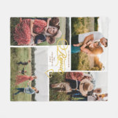 Elegane Freude Gold Weihnachten Vier FotoCollage Fleecedecke (Vorderseite (Horizontal))