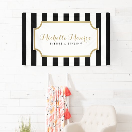Elegane Luxe Bold Black and White Stripes Banner (Insitu)