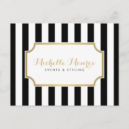 Elegane Luxe Bold Black and White Stripes Postkart Postkarte