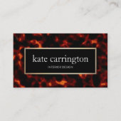 Elegane Luxe Tortoiseshell Räume Designer Visitenkarte (Vorderseite)