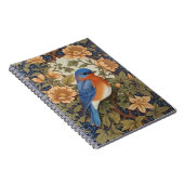 EleganEastern Bluebird William Morris Inspiriert Notizblock (Rechte Seite)