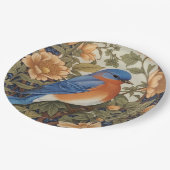 EleganEastern Bluebird William Morris Inspiriert Pappteller (Schrägansicht)