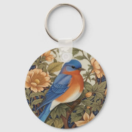EleganEastern Bluebird William Morris Inspiriert Schlüsselanhänger